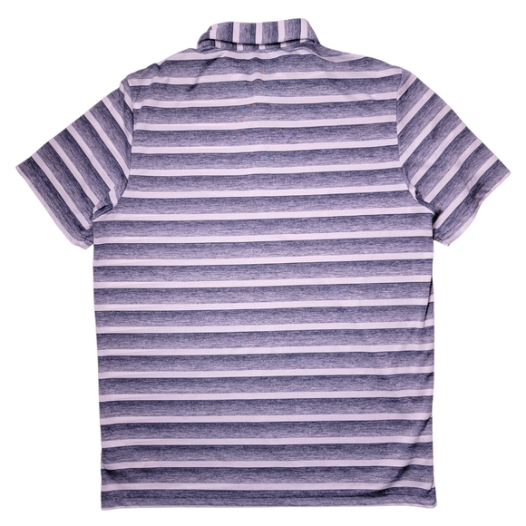Adidas Collegiate Navy & White Striped Performance Golf Polo Shirt L - Picture 3 of 7